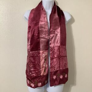 Vintage 90s Pink Velvet Patchwork Fairy Grunge Whimsigoth Patchwork Sequin Scarf